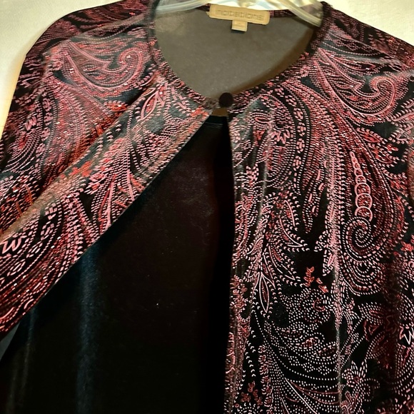 Notations Womens Top Layered 2-in-1 Long Sleeve Shirt Metallic Look Blouse XL - Picture 5 of 9